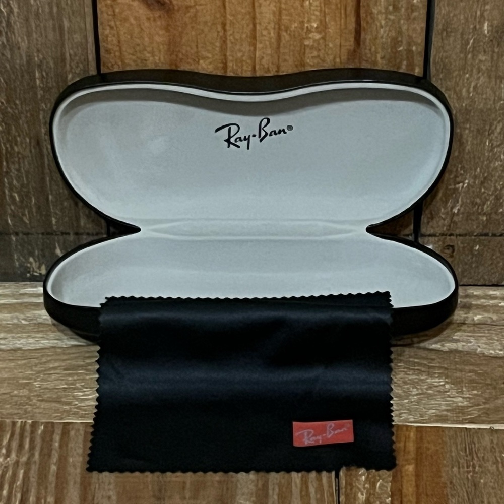 Ray Ban Black Hard Case For Sunglasses & Eyeglasses with Cleaning Cloth.